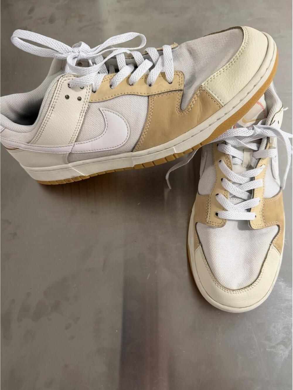 Nike Men’s Low Top Lace-Up Athletic Sneakers, Colorblock White Beige Orange